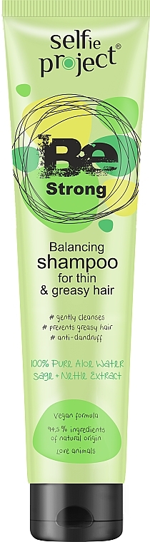 Regulujący szampon do włosów z aloesem - Selfie Project Be Strong Balancing Shampoo — Zdjęcie N1