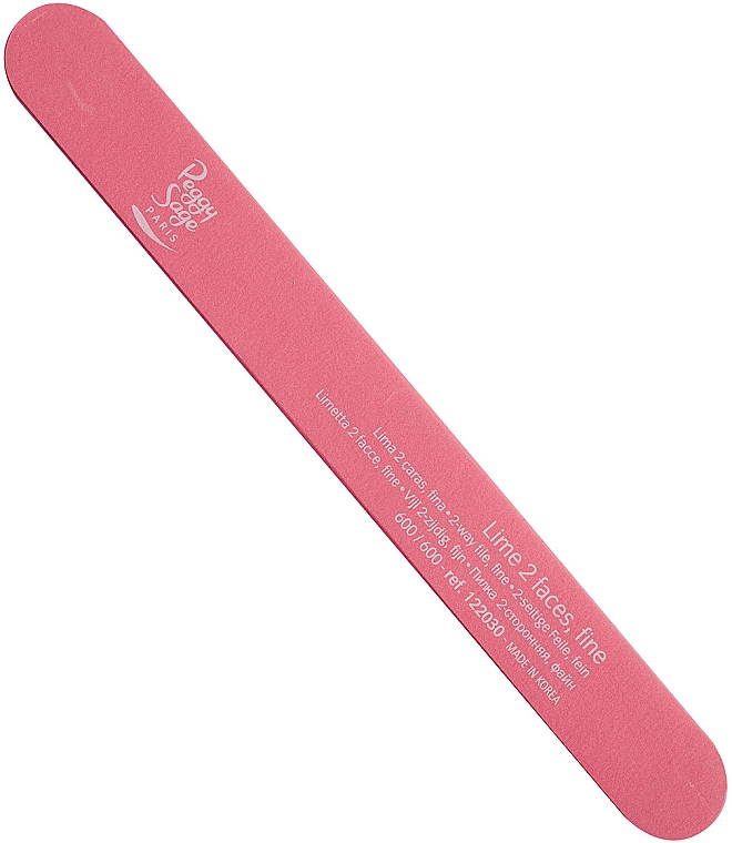 Dwustronny pilnik do paznokci, 600/600, różowy - Peggy Sage 2-Way Washable Nail File Pink — Zdjęcie N1