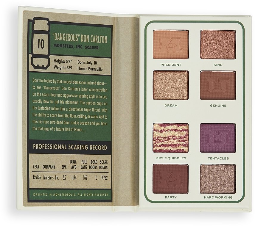 Paleta cieni do powiek - Makeup Revolution X Monsters University Card Palette Don Carlton Scare — Zdjęcie N3