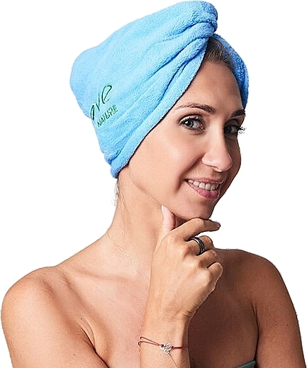Zestaw Ręcznik + turban + opaska na głowę, niebieski - Yeye — Zdjęcie N2