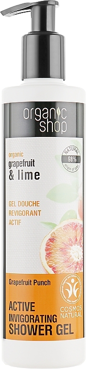 Aktywny żel pod prysznic Grejpfrutowy poncz - Organic Shop Organic Grapefruit and Lime Active Shower Gel — Zdjęcie N3