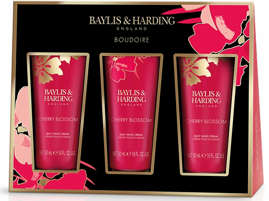 Zestaw - Baylis & Harding Boudiore Cherry Blossom Luxury Hand Treats Gift Set (h/cr/3x50ml) — Zdjęcie N1
