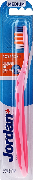 Szczoteczka do zębów, różowa - Jordan Advanced Medium — Zdjęcie N1