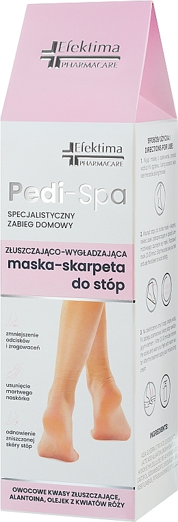 PREZENT! Złuszczająca maska skarpeta do stóp - Efektima Pharmacare Pedi-Spa Exfoliating Socks — Zdjęcie N1