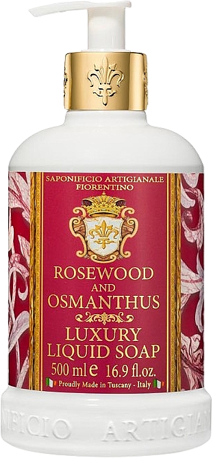 Naturalne mydło w płynie Drzewo różane & Osmantus - Saponificio Artigianale Fiorentino Rosewood And Osmatus Luxury Liquid Soap — Zdjęcie N1