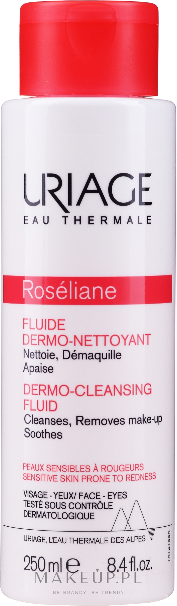 Dermatologiczne mleczko do demakijażu twarzy i oczu do skóry wrażliwej i skłonnej do zaczerwienień - Uriage Sensitive Skin Roseliane Cleansing Lotion — Zdjęcie 250 ml