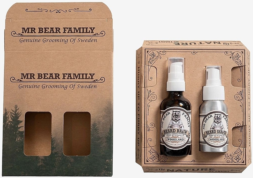 Zestaw - Mr Bear Family Beard Woodland Kit (fluid/60 ml + balm/50 ml) — Zdjęcie N1