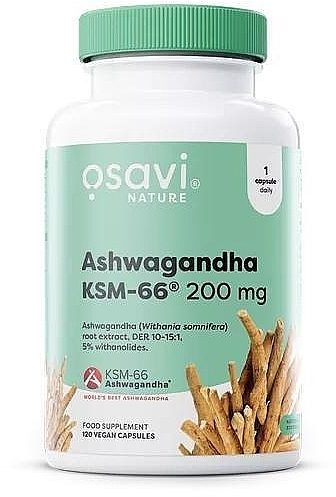 	Suplement diety Ashwagandha KSM-66, 200 mg - Osavi Ashwagandha KSM-66 200 Mg — Zdjęcie N1