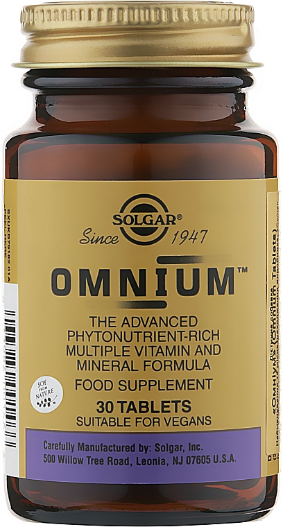 Suplement diety Multiwitaminy i minerały. Omnium z żelazem - Solgar Omnium Phytonutrient Complex — Zdjęcie N1