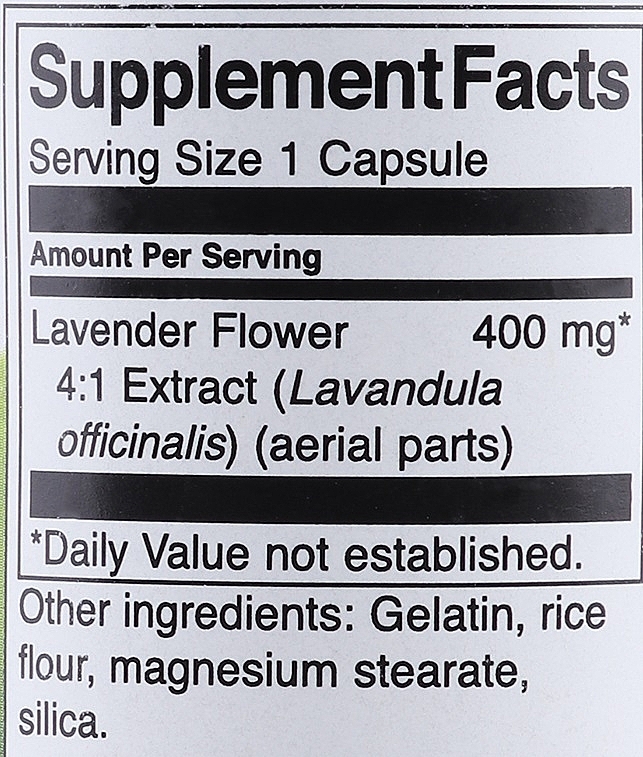 Suplement diety Kwiaty lawendy, 400 mg - Swanson Full Spectrum Lavender Flower — Zdjęcie N3