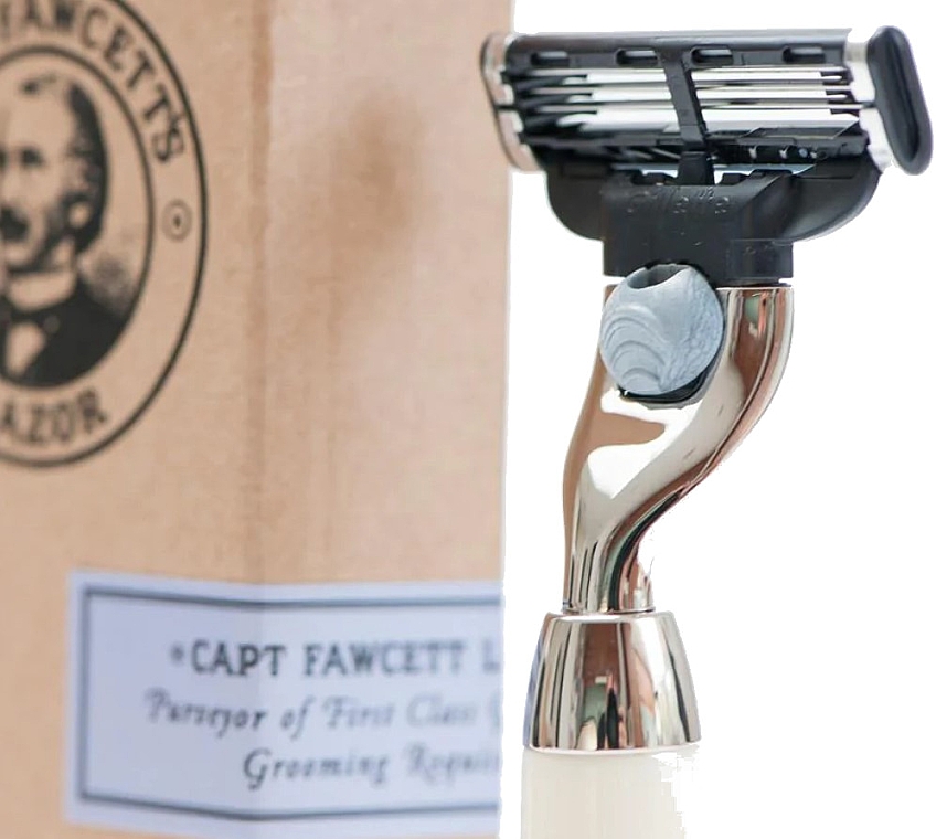 Maszynka do golenia na wkłady Gillette Mach3 Kość słoniowa - Captain Fawcett Finest Hand Crafted Safety Razor — Zdjęcie N3