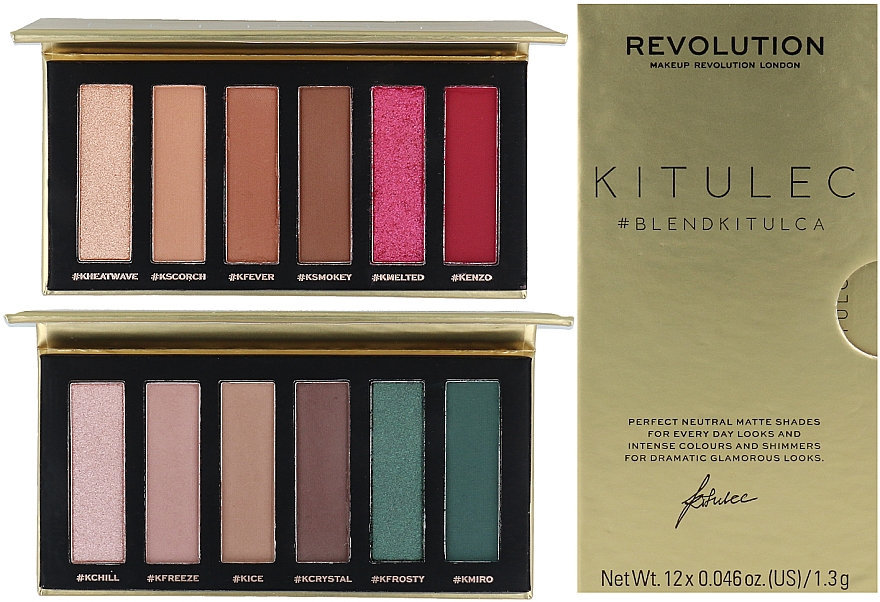 Zestaw - Makeup Revolution Kitulec #BlendKitulca Shadow Palette (2 x sh/palette 7.8 g) — Zdjęcie N1