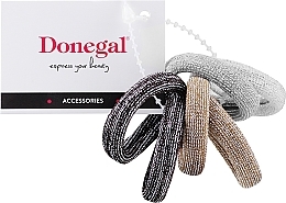 Kup Zestaw gumek do włosów Fashion Jewelry FA-5623, ciemny brąz, szary, musztardowy - Donegal