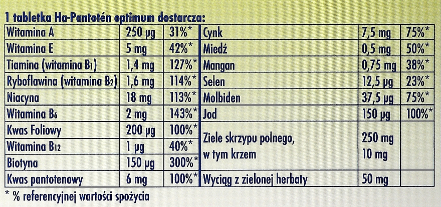 Suplement diety na paznokcie i włosy - Orkla Ha-Pantoten Optimum — Zdjęcie N3
