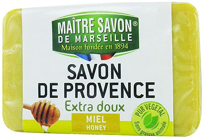 Mydło w kostce do rąk Miód - Maitre Savon De Marseille Savon De Provence Honey Soap Bar — Zdjęcie N1