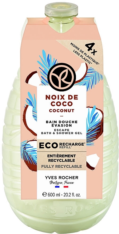 Żel pod prysznic i do kąpieli Kokos - Yves Rocher Coconut Escape Bath & Shower Gel (uzupełniacz) — Zdjęcie N1