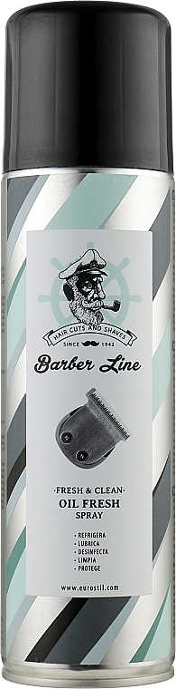 Olejek do dezynfekcji maszynek do golenia - Eurostil Barber Line Frehs & Clean Oil Fresh Spray — Zdjęcie N1