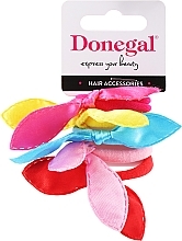 Gumki do włosów, 5 sztuk, FA-5682+1, czerwona + różowa + żółta + niebieska + karmazynowa - Donegal — Zdjęcie N1