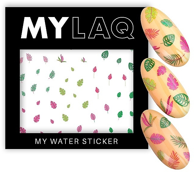 Wielokolorowe naklejki na paznokcie - MylaQ My Water Sticker My Colourful Leaf  — Zdjęcie N2