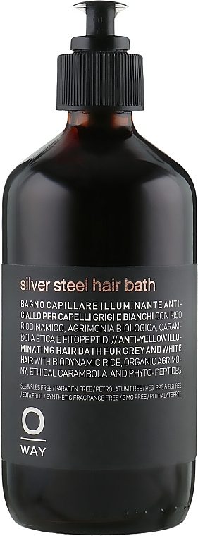 Szampon przeciw żółknięciu do włosów siwych i rozjaśnianych - Oway Man Silver Steel Hair Bath — Zdjęcie N1