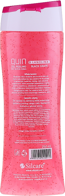 Żel z peelingiem do mycia ciała z ekstraktem z czarnego winogrona - Silcare Quin Peeling Black Grape  — фото N3