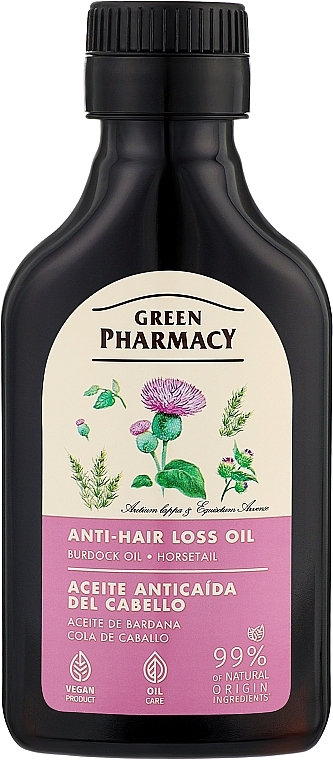 Olejek łopianowy ze skrzypem polnym przeciw wypadaniu włosów - Green Pharmacy Hair Care Burdock Oil With Horsetail