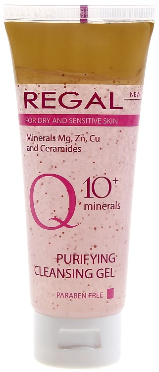 Oczyszczający żel do mycia twarzy Q10 + minerały do suchej i wrażliwej skóry - Regal Q10 + Minerals Purifyng Cleansing Gel
