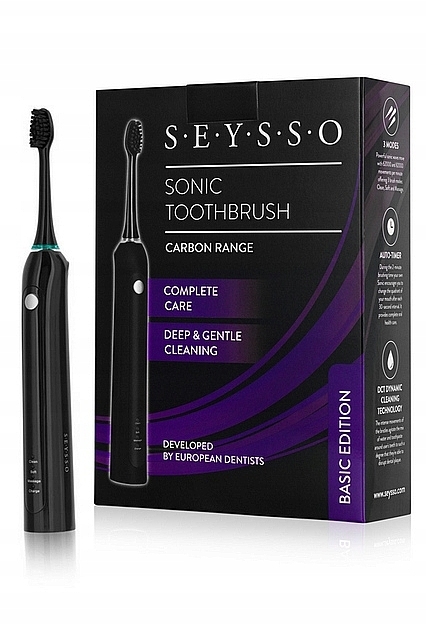 Szczoteczka do zębów Sonic, czarna - SEYSSO Carbon Sonic Toothbrush — Zdjęcie N1