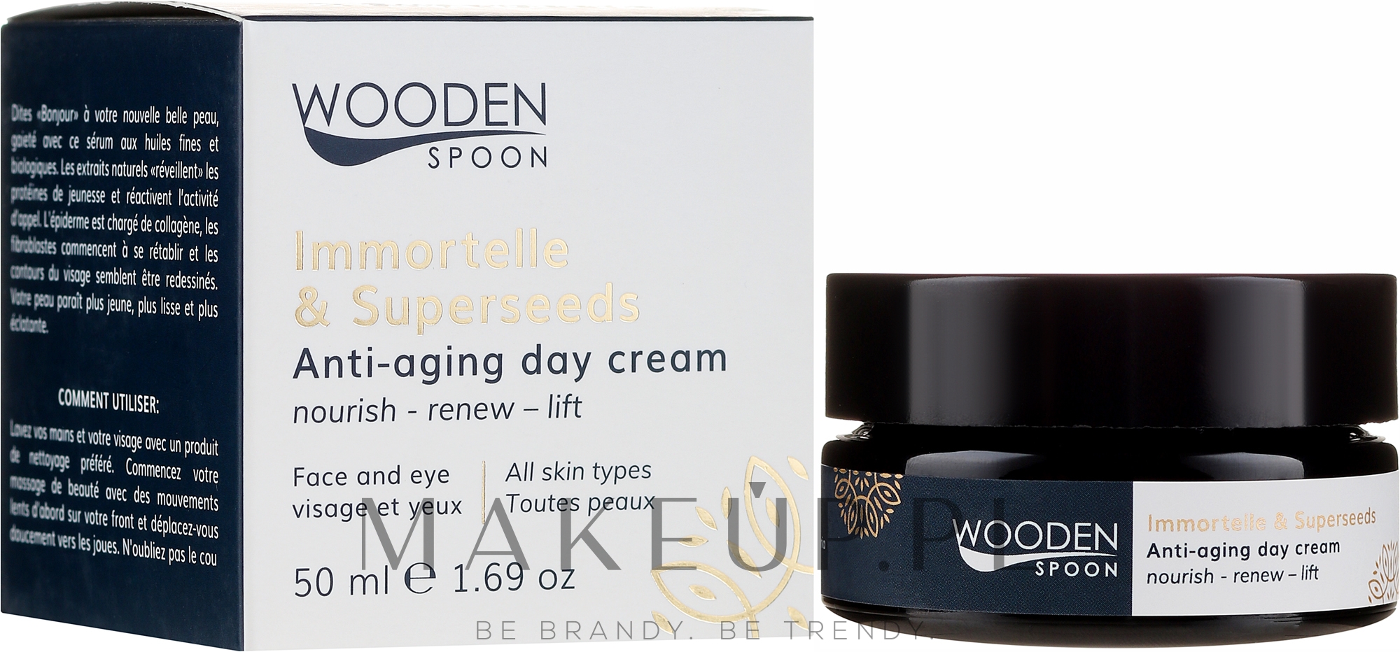 Przeciwstarzeniowy krem do twarzy na dzień - Wooden Spoon Anti-Aging Day Cream Immortelle & Superseeds — Zdjęcie 50 ml