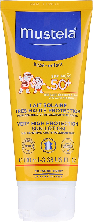 Mleczko przeciwsłoneczne do twarzy i ciała - Mustela Bebe Enfant Very High Protection Face And Body Sun Lotion SPF 50+ — Zdjęcie N3