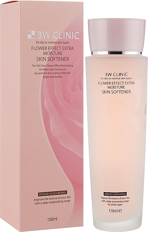 Głęboko nawilżający tonik do twarzy	 - 3W Clinic Flower Effect Extra Moisture Skin Softener — Zdjęcie N2