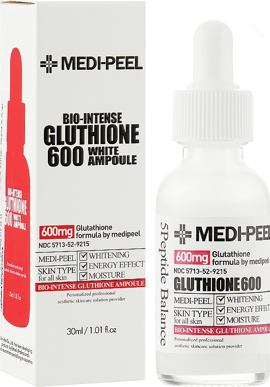 Rozjaśniające serum do twarzy w ampułkach z glutationem - MEDIPEEL Bio-Intense Gluthione 600 White Ampoule — Zdjęcie N3