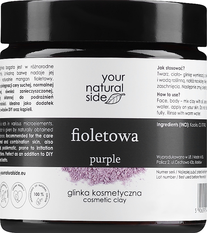 100% naturalna glinka fioletowa - Your Natural Side — Zdjęcie N1