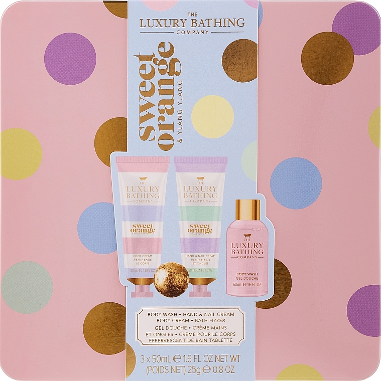 Zestaw - Grace Cole The Luxury Bathing Company Sweet Orange & Ylang Ylang (b/cr/50ml + h&n cr/50ml + b/wash/50ml + bomb/25g) — Zdjęcie N1