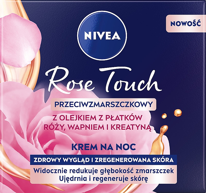 Przeciwzmarszczkowy krem na noc - NIVEA Rose Touch Night Cream — Zdjęcie N1