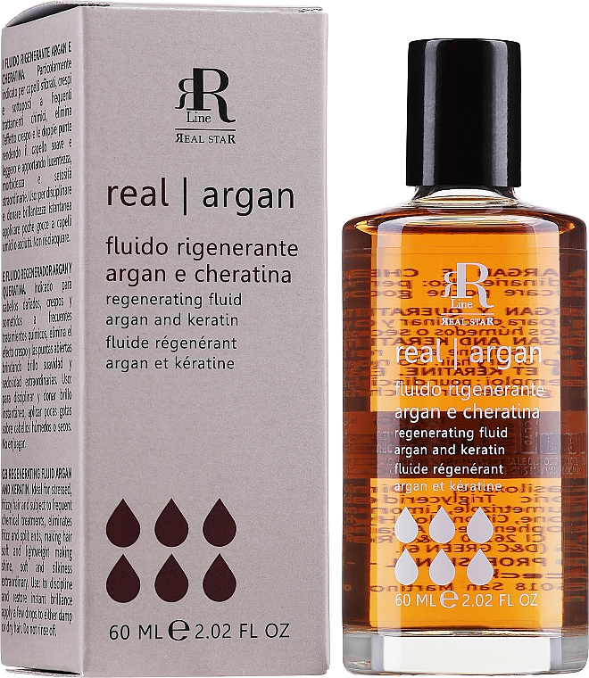 Fluid regenerujący do włosów z olejkiem arganowym i keratyną - RR Line Argan Star Fluid — Zdjęcie N2