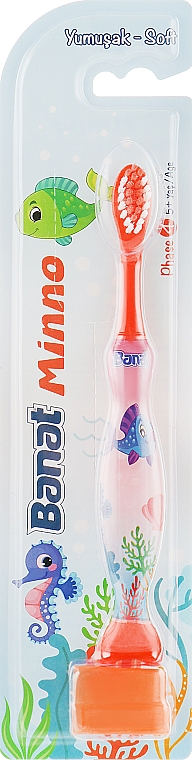 Szczoteczka do zębów dla dzieci , pomarańczowa , miękka	 - Banat Minno Toothbrush