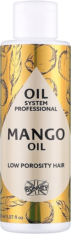 Olejek do włosów niskoporowatych z masłem mango - Ronney Professional Oil System Low Porosity Hair Mango Oil — Zdjęcie N1