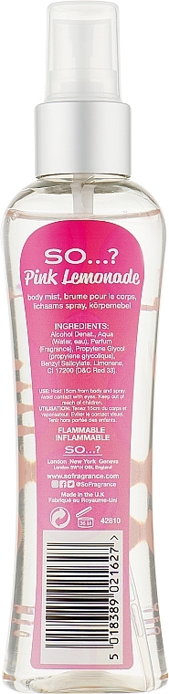 Spray do ciała - So…? Pink Lemonade Body Mist — Zdjęcie N2