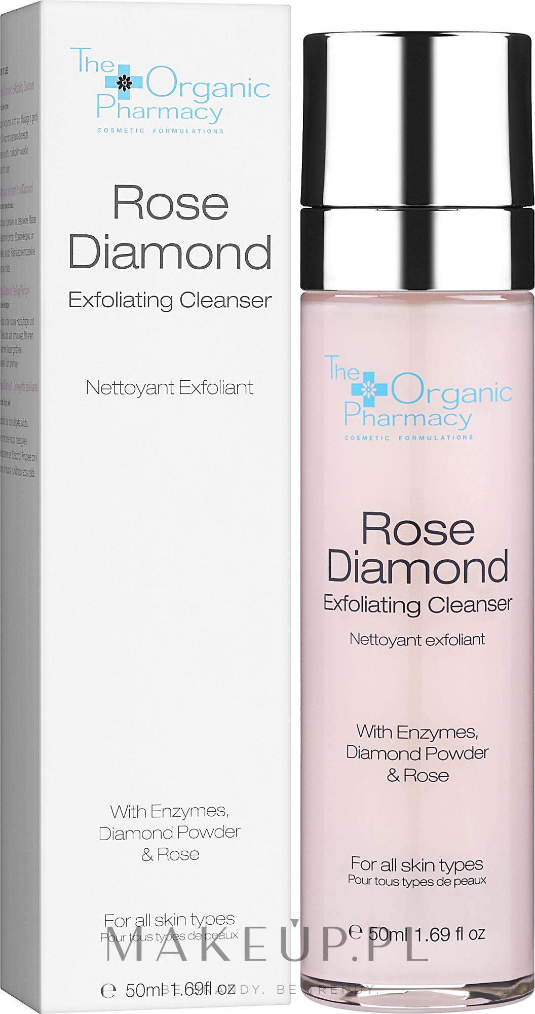 Złuszczający żel myjący do każdego typu skóry - The Organic Pharmacy Rose Diamond Exfoliating Cleanser — Zdjęcie 50 ml