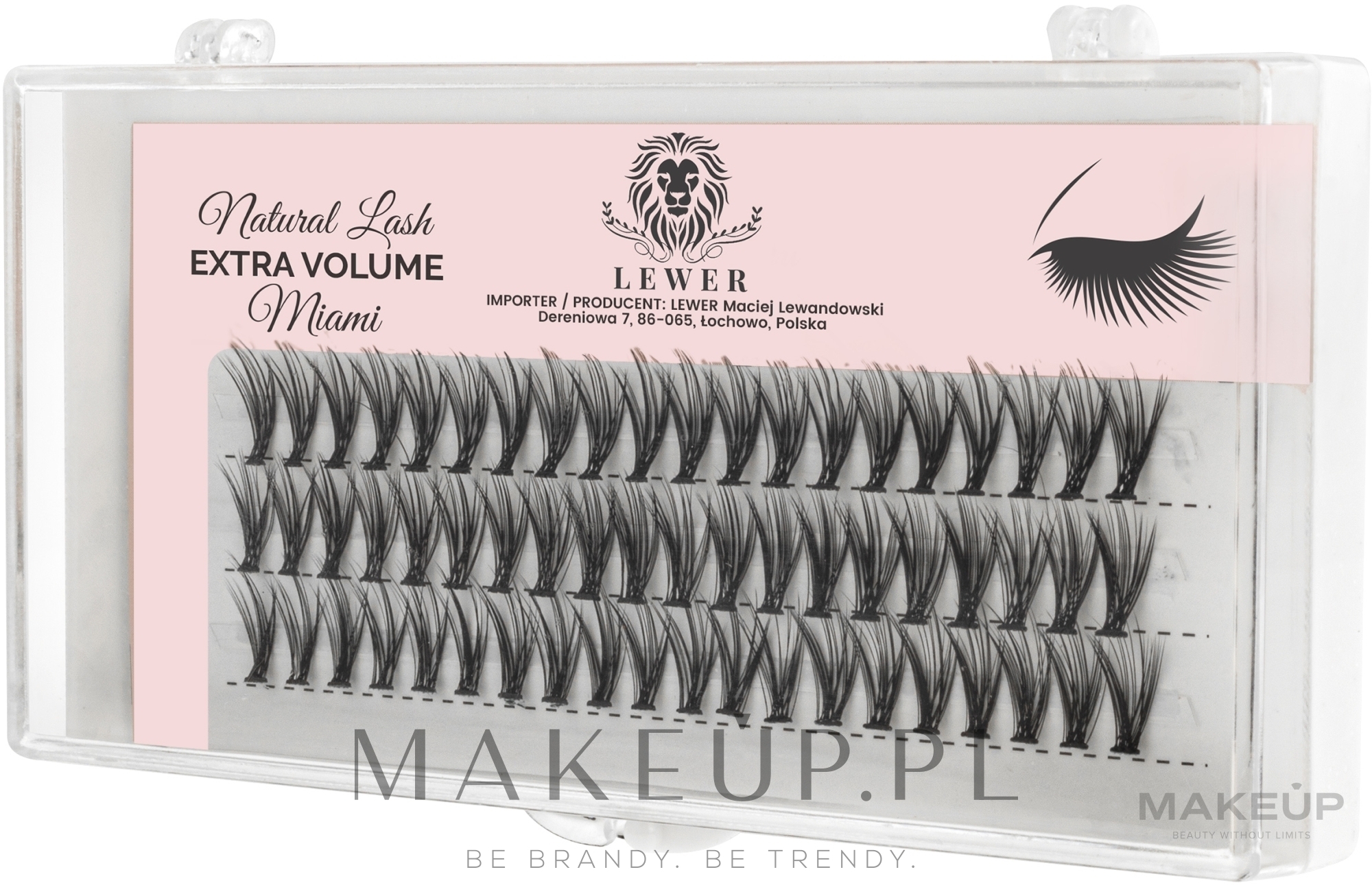 Kępki rzęs gęste, naturalne, jedwabne - EYELASH Lewer Miami EXTRA VOLUME — Zdjęcie 8 mm