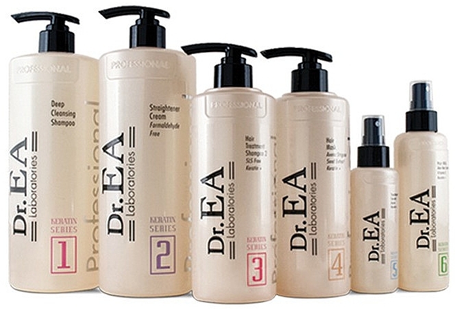 PRZECENA! Zestaw - Dr.EA Keratin Hair Care Set (hair/cr/1000ml+shm/1000ml+shm/500ml+mask/500ml+serum/130ml+milk/220ml) * — Zdjęcie N1