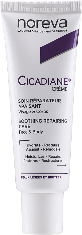 Łagodząco-regenerujący krem do twarzy i ciała - Noreva Laboratoires Cicadiane Soothing Repairing Care Crème Face & Body — Zdjęcie N1
