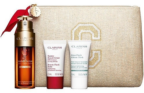 Zestaw - Clarins Double Serum Light Collection (f/ser/50ml + f/balm/15ml + cr/mask/15ml + bag) — Zdjęcie N2