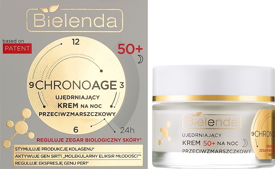 PRZECENA! Ujędrniający krem na noc do twarzy 50+ - Bielenda Chrono Age 24H Firming Anti-Wrinkle Night Cream * — Zdjęcie N2