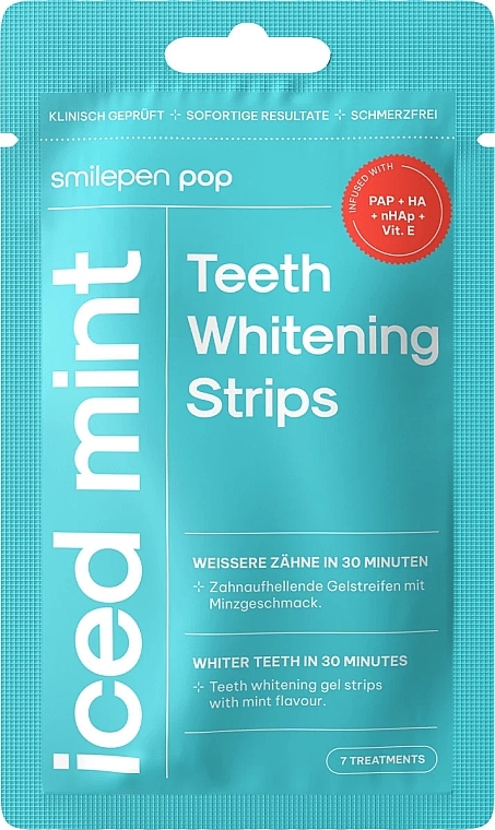 Wybielające paski do zębów Mięta - SwissWhite Smilepen Pop Iced Mint Teeth Whitening Strips — Zdjęcie N1