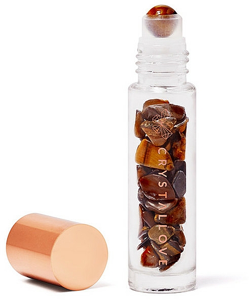 Buteleczka z kryształkami tygrysiego oka na olejek eteryczny (roll-on) - Crystallove — Zdjęcie N1
