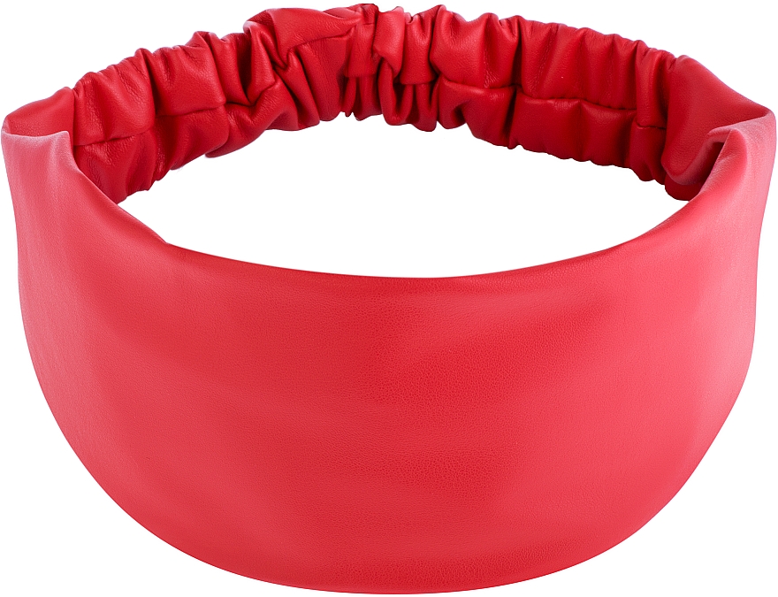 Opaska prosta eko-skóra czerwona Faux Leather Classic - MAKEUP Hair Accessories — Zdjęcie N1