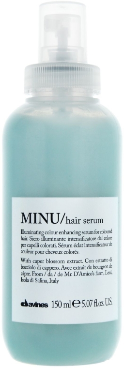 Rozświetlające serum bez spłukiwania do włosów koloryzowanych - Davines Minu Illuminating Color Enhancing Hair Serum — Zdjęcie N1