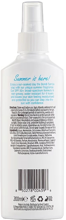 Balsam w sprayu z filtrem przeciwsłonecznym - Bondi Sands Sunscreen Lotion SPF50 Coconut Beach Scent — Zdjęcie N2
